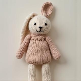 Handmade knitted bunny toy