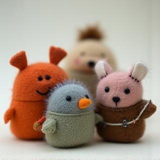 Handmade finger puppets set
